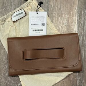 ABLE NWT | Mare Handle Clutch | Whiskey | Genuine  100% Leather